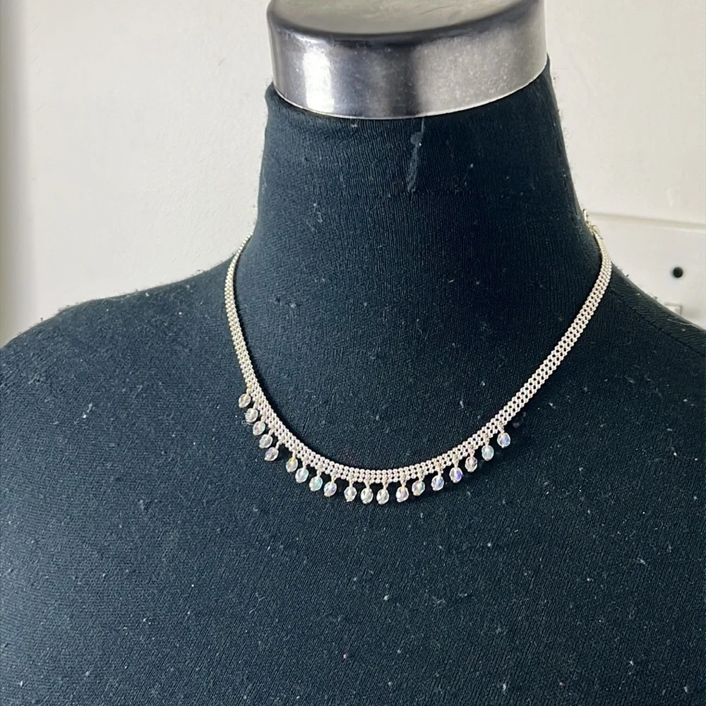 1928 Vintage Timeless Silver Choker  Statement Necklace - Picture 9 of 12
